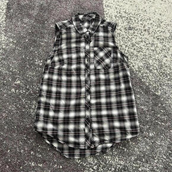 Harley-Davidson HDMC Women's Sleeveless Plaid Button-Up - Picture 1 of 4